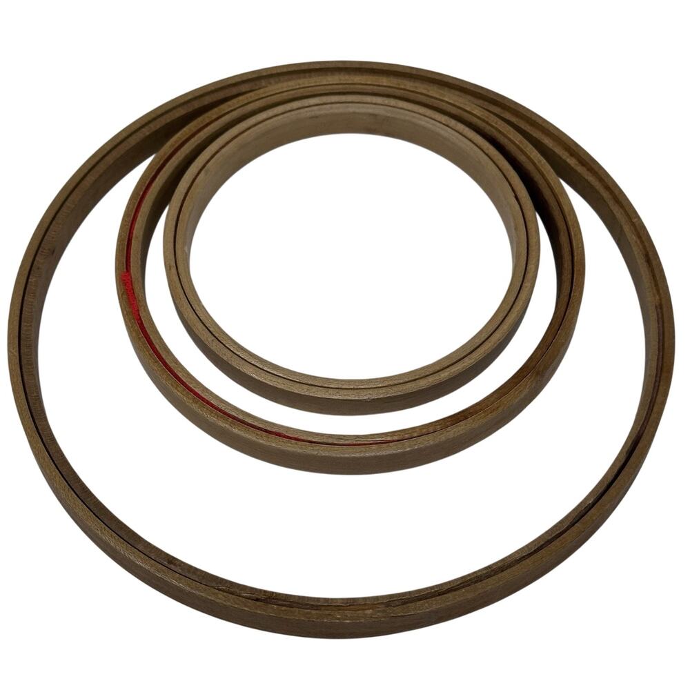 3 Vintage Duchess Embroidery Hoops Felt Lined Wooden - 4”, 5”, 7”
